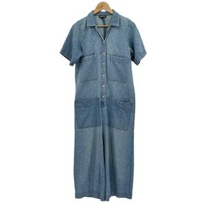 Ilana Kohn Wide Leg Cotton Denim Jumpsuit Size Small